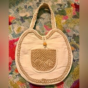 Handmade canvas & twine woven Boho Tote Bag